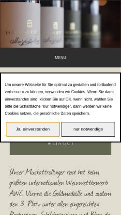 Vorschau der mobilen Webseite www.weingut-haeussermann.de, Weingut Häussermann