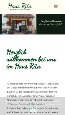 Vorschau der mobilen Webseite haus-rita-bodensee.de, Gästehaus Rita