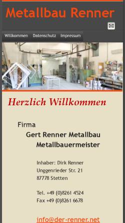 Vorschau der mobilen Webseite www.der-renner.net, Renner Metallbau