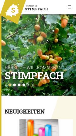 Vorschau der mobilen Webseite www.stimpfach.de, Stimpfach