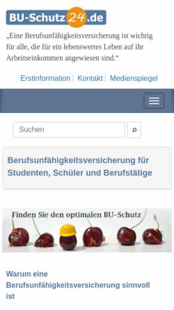 Vorschau der mobilen Webseite www.bu-schutz24.de, Gerd Kemnitz – Versicherungsmakler