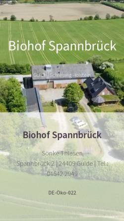 Vorschau der mobilen Webseite www.biohof-spannbrueck.de, Biohof Spannbrück
