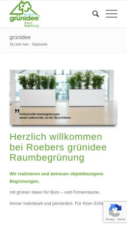 Vorschau der mobilen Webseite www.gruenidee.de, Roebers Grünidee-Raumbegrünung