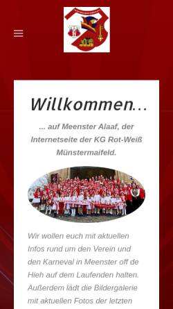 Vorschau der mobilen Webseite www.kg-muenstermaifeld.de, KG Rot-Weiß Münstermaifeld e.V.