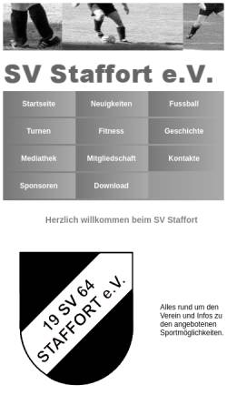 Vorschau der mobilen Webseite www.svstaffort.de, SV Staffort