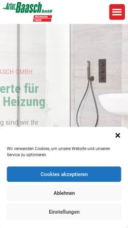 Vorschau der mobilen Webseite www.baasch-steinburg.de, Artur Baasch GmbH