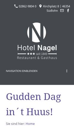 Vorschau der mobilen Webseite www.hotel-nagel.de, Hotel und Gasthaus Nagel