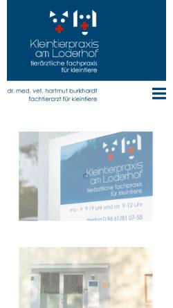 Vorschau der mobilen Webseite www.kleintierpraxisamloderhof.de, Kleintierpraxis Dr. Hartmut Burkhardt