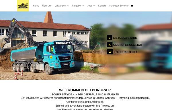 Vorschau von pongratz-online.de, Pongratz - Transporte, Erdbau, Sand und Abbruch