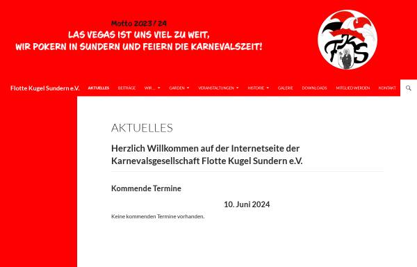 Vorschau von www.flotte-kugel.de, Karnevalsgesellschaft Flotte-Kugel Sundern e.V.