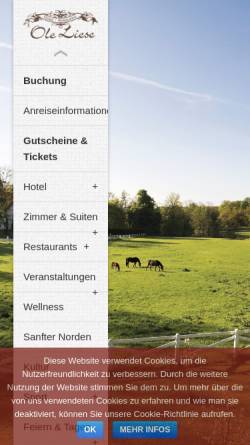 Vorschau der mobilen Webseite www.ole-liese.de, Restaurant Ole Liese