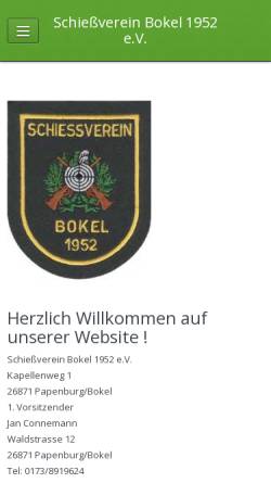 Vorschau der mobilen Webseite www.schiessvereinbokel.de, Schiessverein Bokel 1952 e.V.