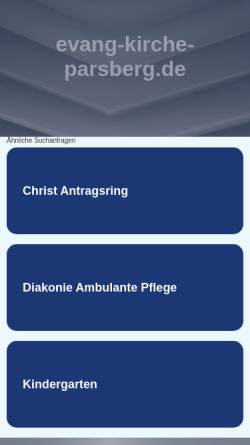 Vorschau der mobilen Webseite www.evang-kirche-parsberg.de, Evangelisch-Lutherische Kirchengemeinde Parsberg