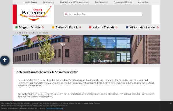 Vorschau von www.pattensen.de, Stadt Pattensen