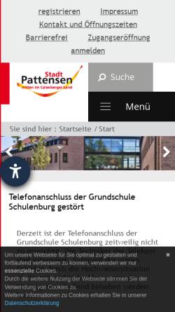Vorschau der mobilen Webseite www.pattensen.de, Stadt Pattensen
