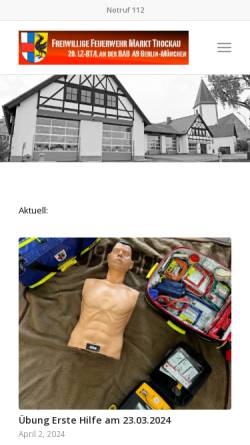 Vorschau der mobilen Webseite feuerwehr.trockau.de, Freiwilligen Feuerwehr Markt Trockau
