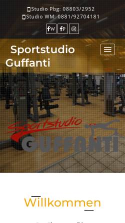 Vorschau der mobilen Webseite www.sportstudio-guffanti.de, Sportstudio Peissenberg Krafttraining und Fitness