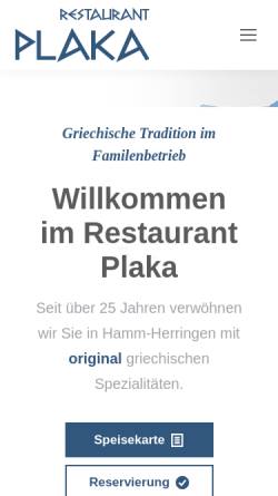 Vorschau der mobilen Webseite restaurant-plaka-herringen.de, Restaurant Plaka