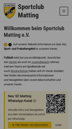 Vorschau der mobilen Webseite www.sc-matting.de, SC Matting e.V.