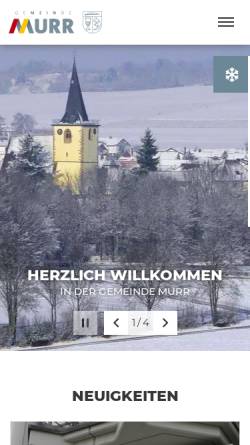 Vorschau der mobilen Webseite www.gemeinde-murr.de, Gemeinde Murr