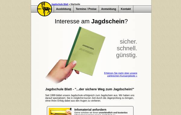 Vorschau von www.jagdschule-blatt.de, Jagdschule Blatt