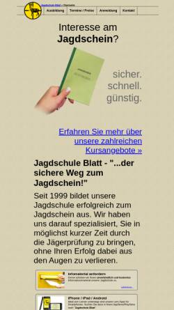 Vorschau der mobilen Webseite www.jagdschule-blatt.de, Jagdschule Blatt