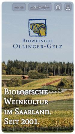 Vorschau der mobilen Webseite www.ollinger-gelz.de, Weingut Ollinger-Gelz Sehndorf