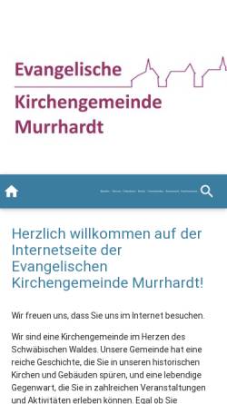 Vorschau der mobilen Webseite www.evangelisch-in-murrhardt.de, Evangelische Kirchengemeinde Murrhardt