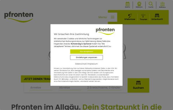 Vorschau von www.pfronten.de, Urlaub in Pfronten im Allgäu