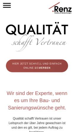 Vorschau der mobilen Webseite www.holzbau-renz.de, Gerd Renz - Holzbau & Bedachungen
