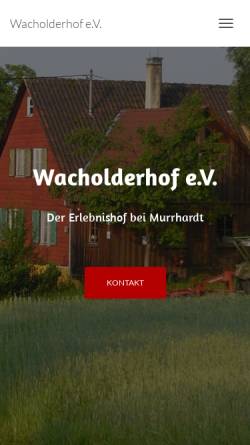 Vorschau der mobilen Webseite www.wacholderhof-ev.de, Wacholderhof e.V.
