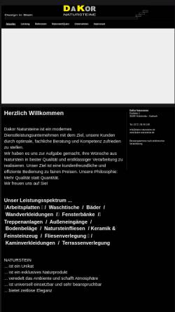 Vorschau der mobilen Webseite www.dakor-natursteine.de, Dakor Naturstein GmbH