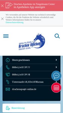 Vorschau der mobilen Webseite www.drachenapo.de, Drachen Apotheke