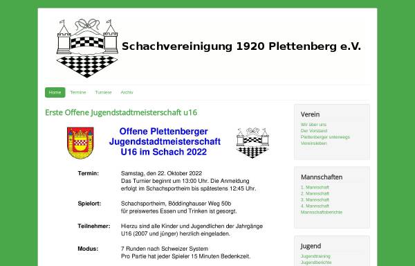 Vorschau von www.svg-plettenberg.de, Schachvereinigung 1920 Plettenberg e.V.