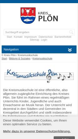 Vorschau der mobilen Webseite www.kms-ploen.de, Kreismusikschule Plön