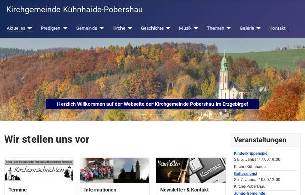 Vorschau von www.kirche-pobershau.de, Evangelisch-lutherische Kirchgemeinde Pobershau