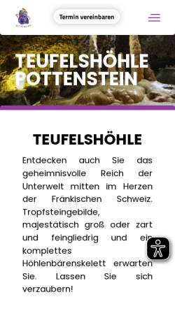 Vorschau der mobilen Webseite www.teufelshoehle.de, Teufelshöhle Pottenstein