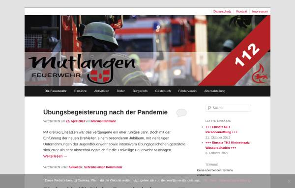Vorschau von www.ffw-mutlangen.de, Freiwillige Feuerwehr Mutlangen