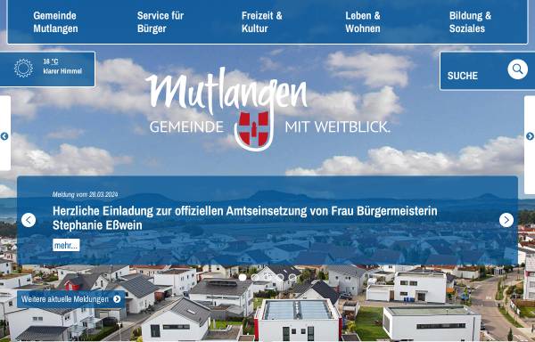 Vorschau von www.mutlangen.de, Gemeinde Mutlangen