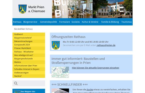 Vorschau von www.prien.de, Prien am Chiemsee