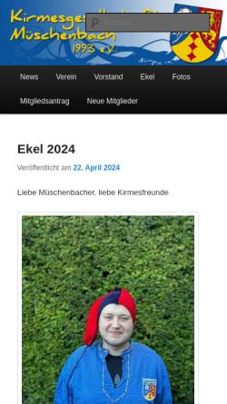 Vorschau der mobilen Webseite www.kgmueschenbach.de, Kirmesgesellschaft Müschenbach 1993 e.V.