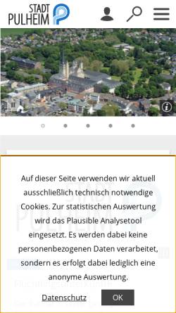 Vorschau der mobilen Webseite www.pulheim.de, Stadtverwaltung Pulheim