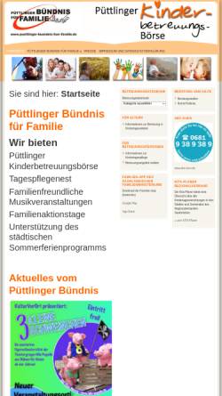 Vorschau der mobilen Webseite www.puettlinger-buendnis-fuer-familie.de, Bündnis für Familie