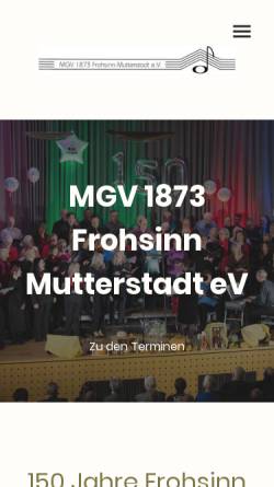 Vorschau der mobilen Webseite www.frohsinn-mutterstadt.de, MGV 1873 Frohsinn Mutterstadt e.V.