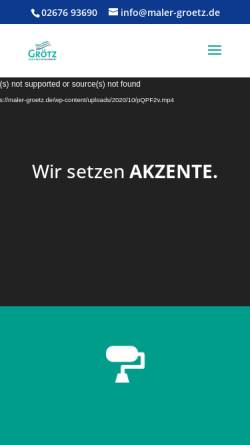 Vorschau der mobilen Webseite www.maler-groetz.de, Malerfachbetrieb Grötz GmbH