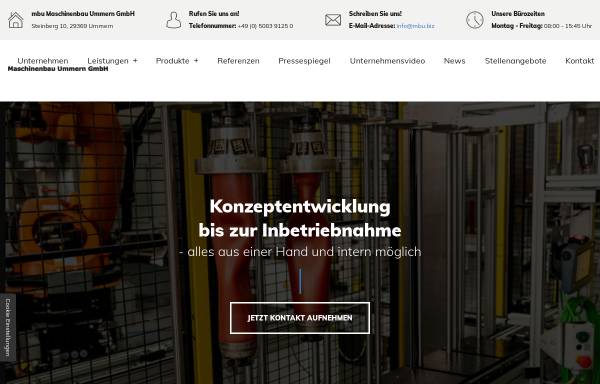 Vorschau von mbu-maschinenbau.de, Maschinenbau Ummern GmbH