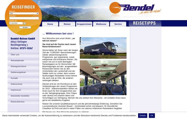 Vorschau von www.bendel-reisen.de, Bendel-Reisen GmbH