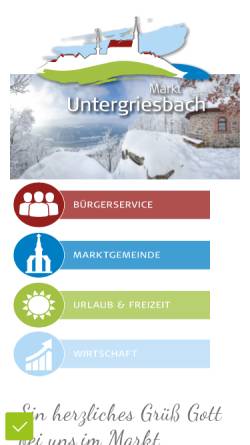 Vorschau der mobilen Webseite www.untergriesbach.de, Markt Untergriesbach