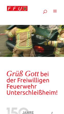 Vorschau der mobilen Webseite www.ffu.de, Freiwillige Feuerwehr Unterschleißheim