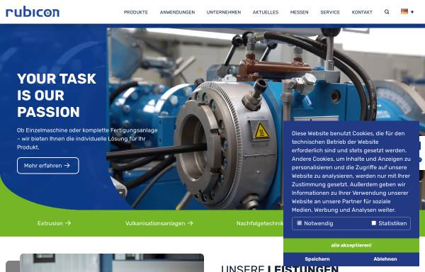 Vorschau von www.rubicon-halle.de, Rubicon Gummitechnik und Maschinenbau GmbH
